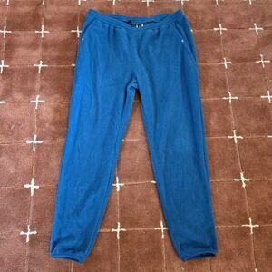 Patagonia Micro D Women's Fleece Joggers Pockets Teal Blue Size XL Made in USA